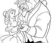 Coloriage La Belle et la Bete de Walt Disney