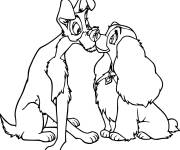 Coloriage La belle et le clochard de Walt Disney
