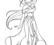 Coloriage La belle princesse Jasmine de Walt Disney