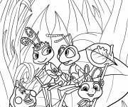 Coloriage La vie de la princesse Atta, Flik, ​​Heimlich et Dot Bug de Walt 