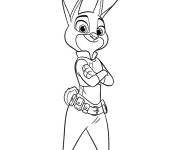 Coloriage et dessins gratuit Le lapin de dessin anim&eacute; Judy à imprimer