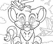 Coloriage Le mignon Zazu assis sur la t&ecirc;te de Simba Le Roi Lion