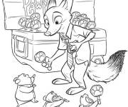 Coloriage Le renard mignon de Walt Disney