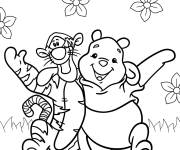 Coloriage Les adorables Winnie et Tigrou de Walt Disney