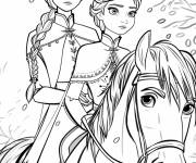 Coloriage Les deux s&oelig;urs du film reine de neige