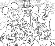 Coloriage Les personnages classiques de Walt Disney d&eacute;taill&eacute;s