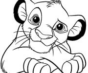Coloriage Lion Simba de Walt Disney