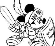 Coloriage Mickey en uniforme de chevalier