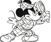 Coloriage Mickey Mouse comme Sherlock Holmes de Walt Disney
