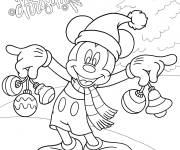 Coloriage Mickey Mouse de Walt Disney pour No&euml;l