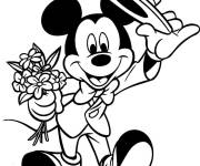 Coloriage Mickey Mouse en belle costume