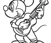 Coloriage Mickey Mouse guitariste