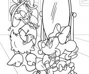 Coloriage Minnie et Daisy de Walt Disney d&eacute;taill&eacute;
