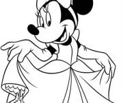 Coloriage Minnie Mouse au belle robe