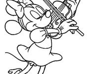 Coloriage Minnie Mouse musicienne