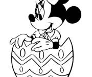 Coloriage Minnie Mouse pour P&acirc;ques