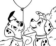 Coloriage Pongo et Perdita de 101 Dalmatiens