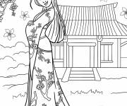 Coloriage Princesse Mulan de Walt Disney