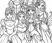 Coloriage Princesses Disney r&eacute;alistes de Walt Disney