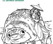 Coloriage Raya et son dragon du film de Walt Disney