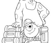 Coloriage Sally et Mike Wazowski de Walt Disney