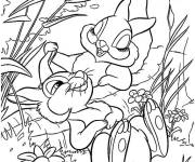 Coloriage Sc&egrave;ne de li&egrave;vres amoureux de Walt Disney