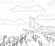 Coloriage Sc&egrave;ne du film le roi lion de Walt Disney