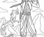 Coloriage Sc&egrave;ne Raya avec Sisu du film de Walt Disney