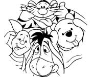 Coloriage Tigrou , Porcinet Winnie et l'&acirc;ne de Walt Disney