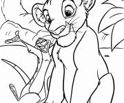 Coloriage Timon et Simba de Walt Disney