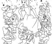 Coloriage Walt Disney Blanche neige et les 7 nains