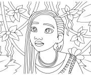 Coloriage Asha avec des d&eacute;corations floraux
