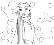 Coloriage et dessins gratuit Asha avec des souhaits à imprimer
