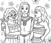 Coloriage Asha avec Moana et Mirabel de Disney