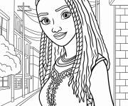 Coloriage Asha dans la ville