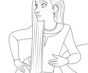 Coloriage Asha en noir et blanc