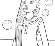 Coloriage Asha entour&eacute;e de v&oelig;ux lumineux