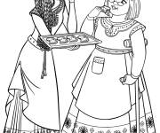 Coloriage Asha et Dahlia qui mangent des biscuits