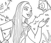 Coloriage Asha et Star se baladent dans la foret