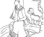 Coloriage Asha et Valentino parmi les arbres de la foret
