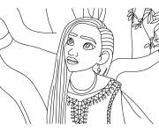 Coloriage Asha protagoniste de Wish