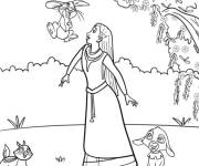 Coloriage Asha qui sait parler aux animaux