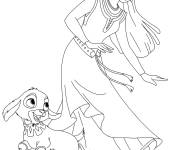 Coloriage Asha s'amuse avec Star et Valentino