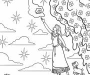 Coloriage Asha tendant la main vers Star