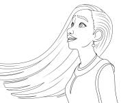Coloriage Belle Asha regarde en haut