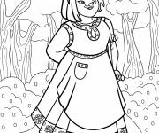 Coloriage Dahlia se promenant dans le jardin