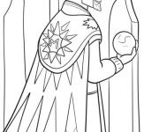 Coloriage Roi Magniffico contemplant une sph&egrave;re