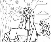 Coloriage Sc&egrave;ne de Asha et Valentino dans la nature
