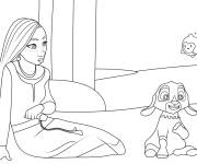 Coloriage Sc&egrave;ne de Asha, Valentino et Star