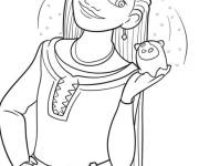 Coloriage Star se reposant sur la main de Asha